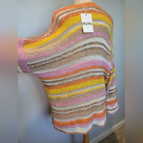 NWOT! Show Me Your Mumu Sue Cuffed Sweater Fall Striped Knit SZ M - Picture 7 of 13